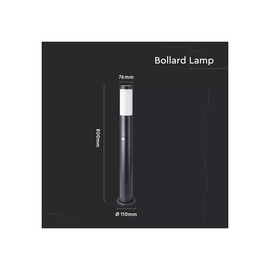 Outdoor lamp with a sensor 1xE27/60W/230V IP44 80cm black