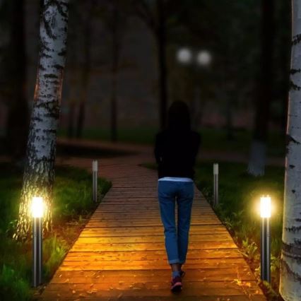 Outdoor lamp with a sensor 1xE27/60W/230V IP44 80cm matte chrome