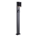 Outdoor lamp with SCHUKO socket 1xGU10/10W/230V IP44 80 cm black