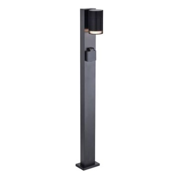 Outdoor lamp with SCHUKO socket 1xGU10/10W/230V IP44 80 cm black