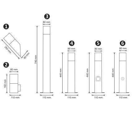 Outdoor lamp with sensor NEW YORK 1xE27/12W/230V IP44 44 cm anthracite