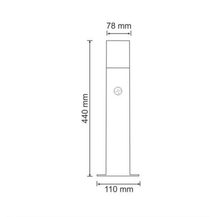 Outdoor lamp with sensor NEW YORK 1xE27/12W/230V IP44 44 cm graphite