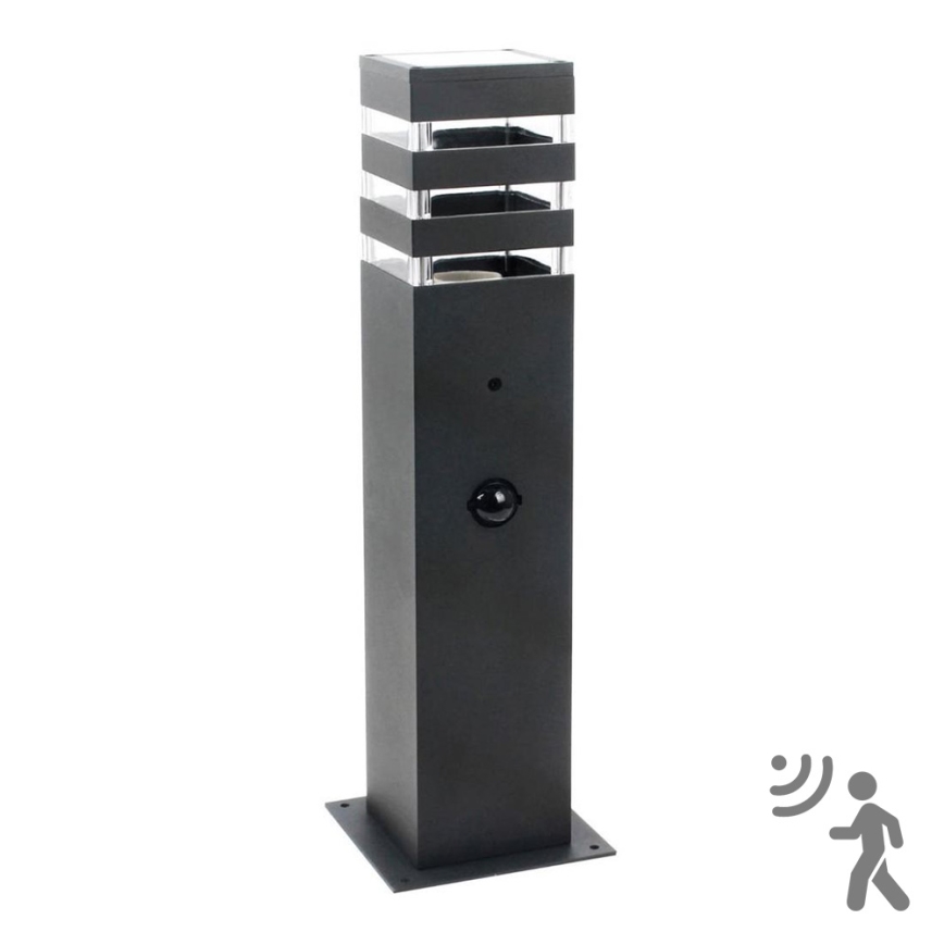 Outdoor lamp with sensor TEKSAS 1xE27/12W/230V IP44 44 cm anthracite