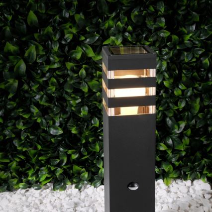 Outdoor lamp with sensor TEKSAS 1xE27/12W/230V IP44 44 cm graphite