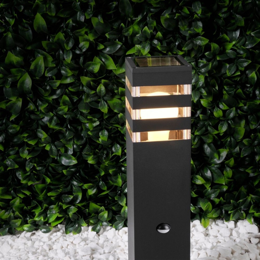 Outdoor lamp with sensor TEKSAS 1xE27/12W/230V IP44 44 cm graphite