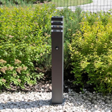 Outdoor lamp with sensor TEKSAS 1xE27/12W/230V IP44 74 cm graphite