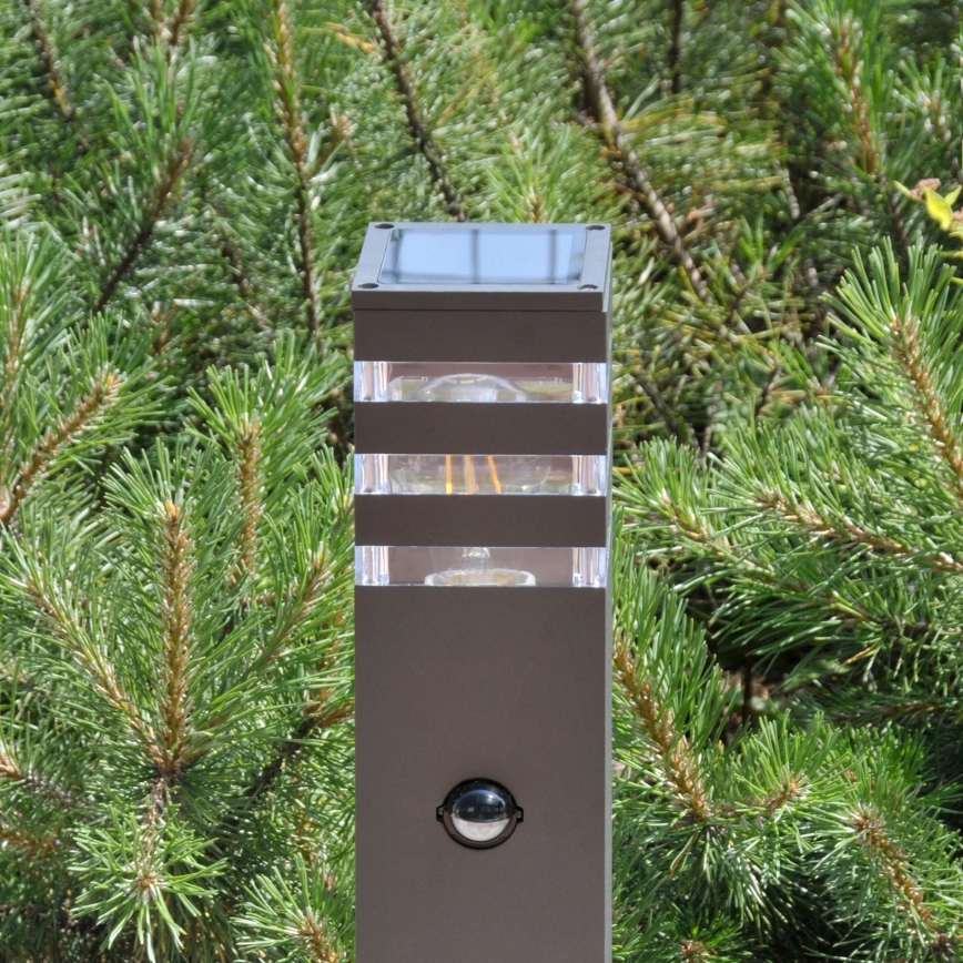 Outdoor lamp with sensor TEKSAS 1xE27/12W/230V IP44 74 cm graphite