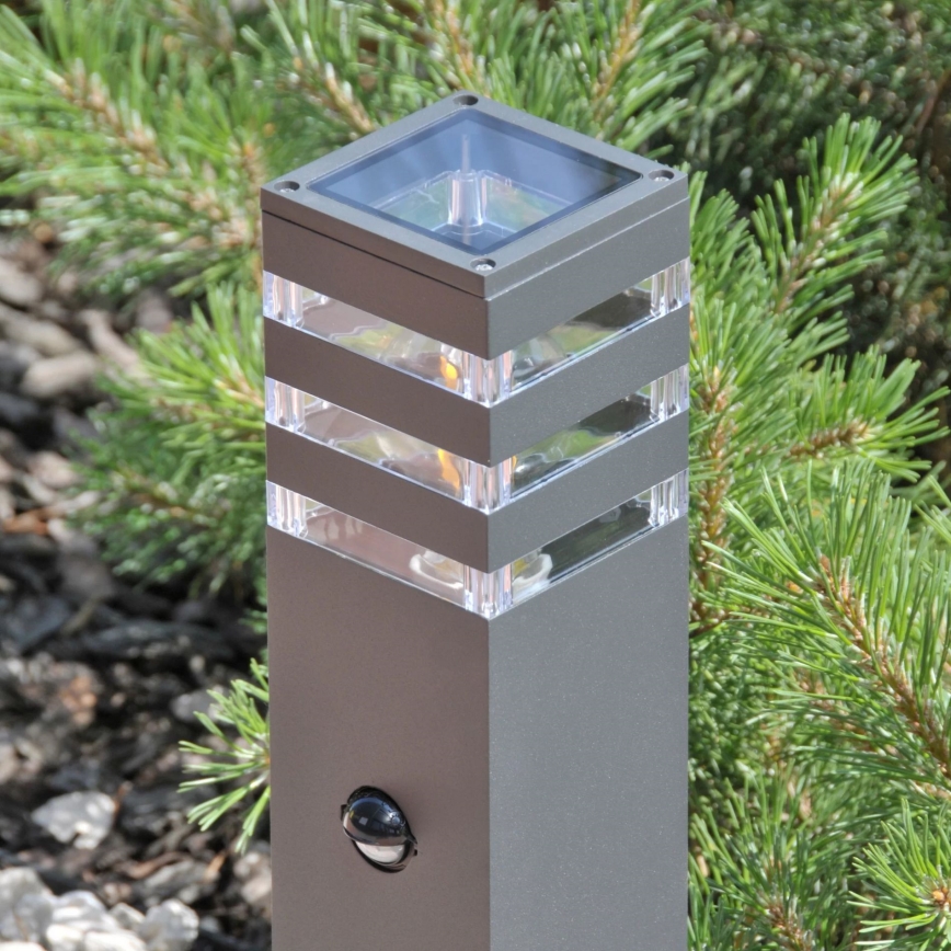 Outdoor lamp with sensor TEKSAS 1xE27/12W/230V IP44 74 cm graphite