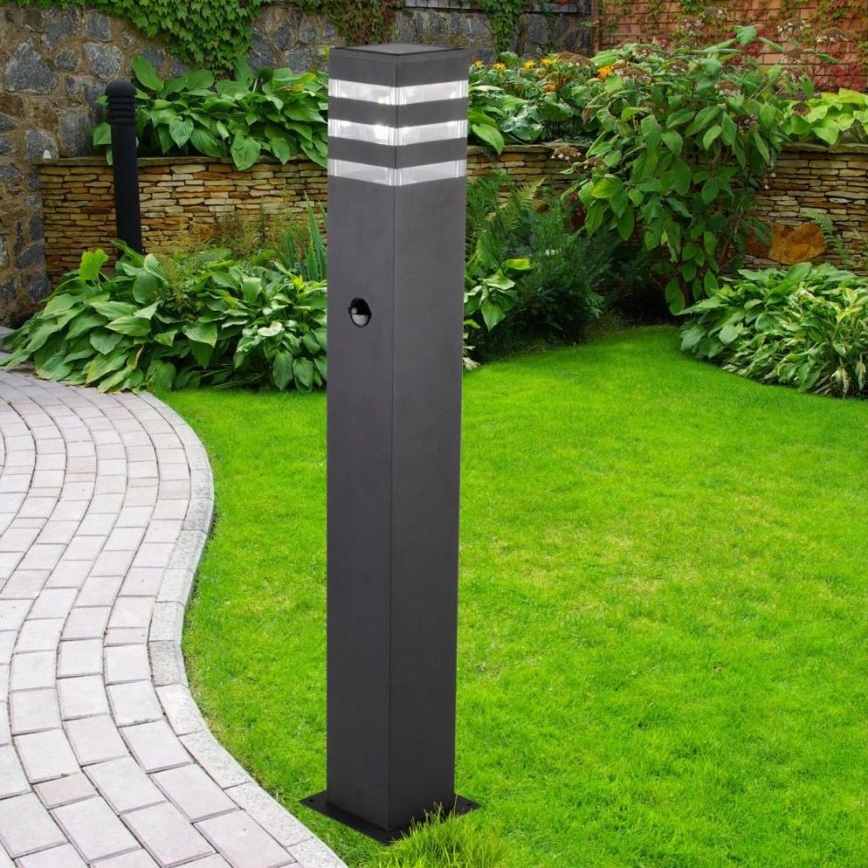 Outdoor lamp with sensor TEKSAS 1xE27/12W/230V IP44 74 cm graphite