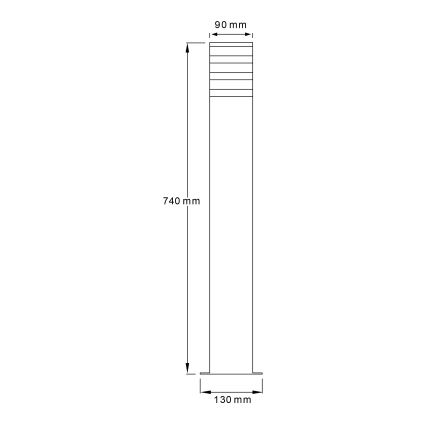 Outdoor lamp with sensor TEKSAS 1xE27/12W/230V IP44 74 cm graphite