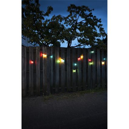 LED outdoor extension string CONE FILAMENT 20xE10 14m multicolour/warm white IP44, Made in the Czech Republic