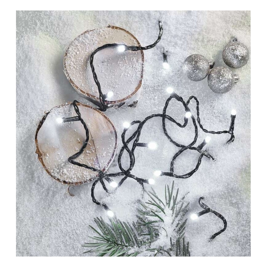 Outdoor LED string lights, 180 LEDs — 8 modes, 23 m, IP44, cool white