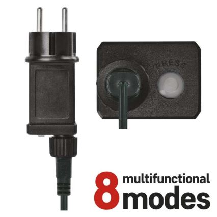 Outdoor LED string lights, 180 LEDs — 8 modes, 23 m, IP44, cool white