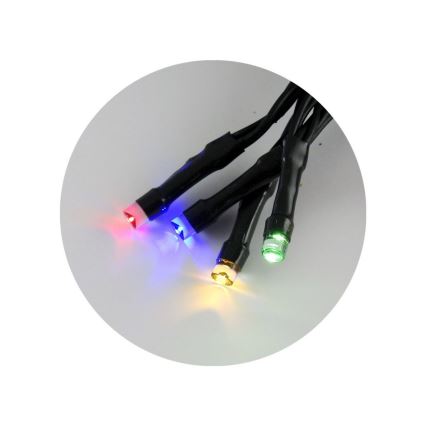 Outdoor LED string lights, 50 LEDs, 2 lighting modes, 5.4 m, IP44, multicolor
