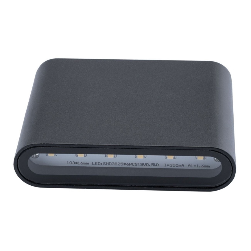 Outdoor LED wall light FLOW 2xLED/3W/230V IP54 black