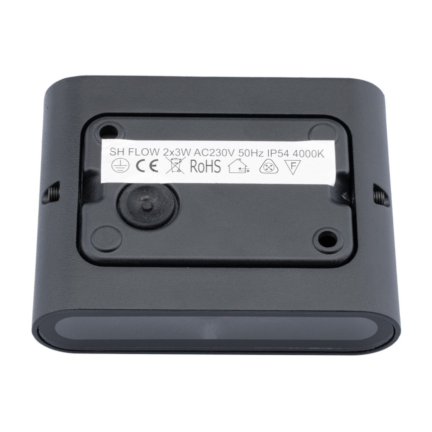 Outdoor LED wall light FLOW 2xLED/3W/230V IP54 black