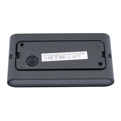 Outdoor LED wall light FLOW 2xLED/6W/230V IP54 black