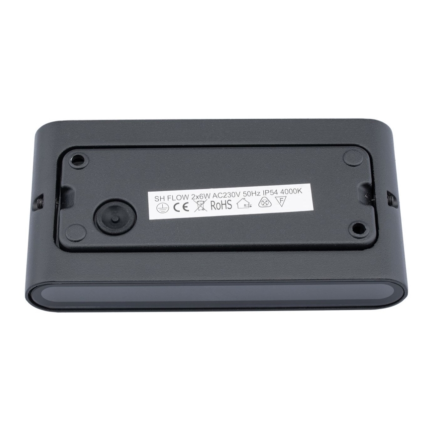 Outdoor LED wall light FLOW 2xLED/6W/230V IP54 black
