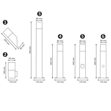 Outdoor light NEW YORK 1xE27/40W/230V IP44 graphite