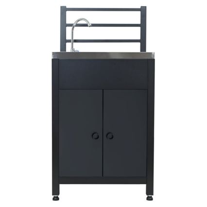 Outdoor module table with sink 60x47x123 cm black/stainless steel