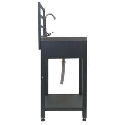 Outdoor module table with sink 60x47x123 cm black/stainless steel