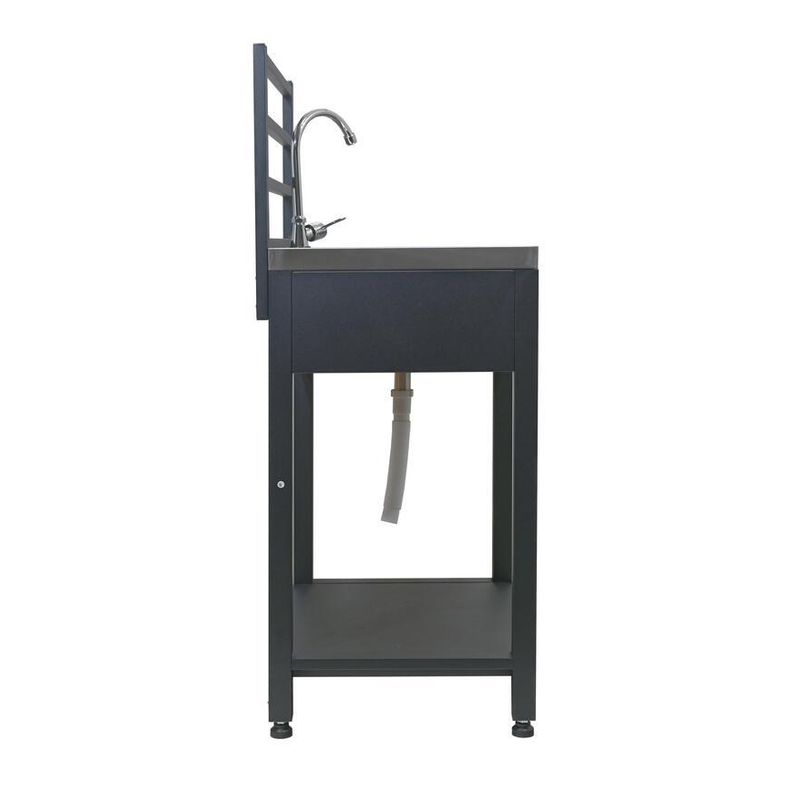 Outdoor module table with sink 60x47x123 cm black/stainless steel