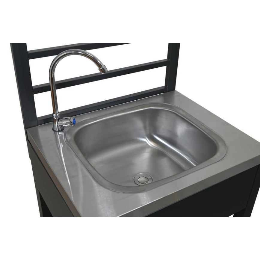 Outdoor module table with sink 60x47x123 cm black/stainless steel