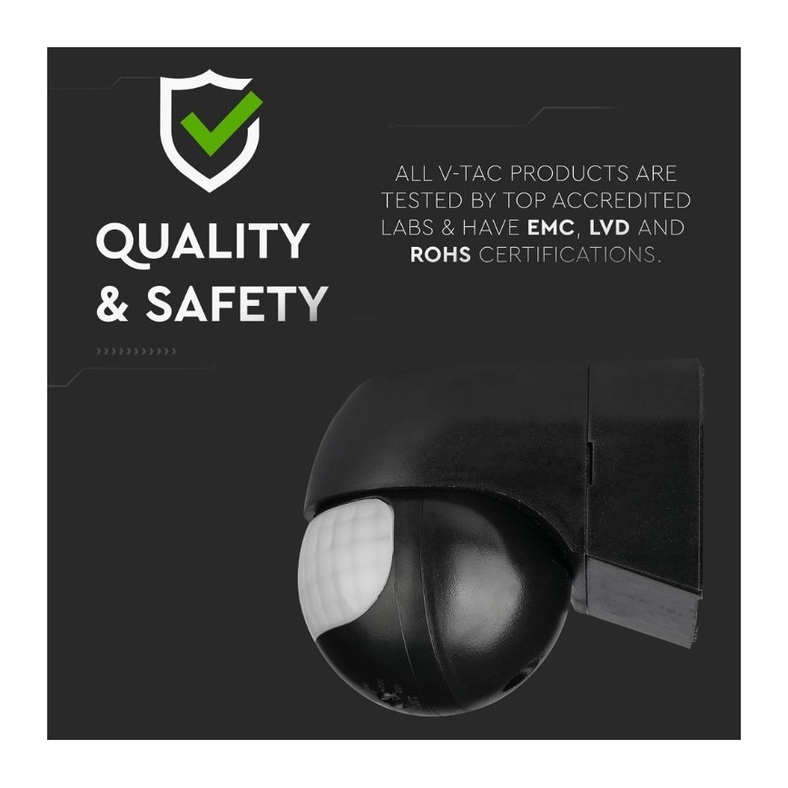 Outdoor motion sensor 230V IP44 black