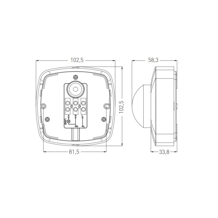 Outdoor motion sensor 360° IP65