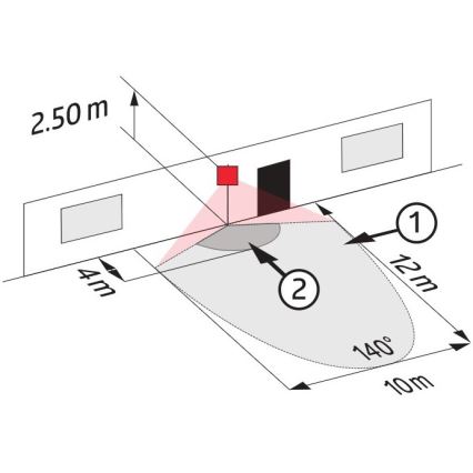 Outdoor motion sensor LC-CLICK 140° IP44 black