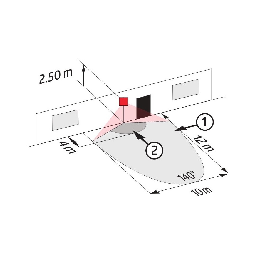 Outdoor motion sensor LC-CLICK 140° IP44 black