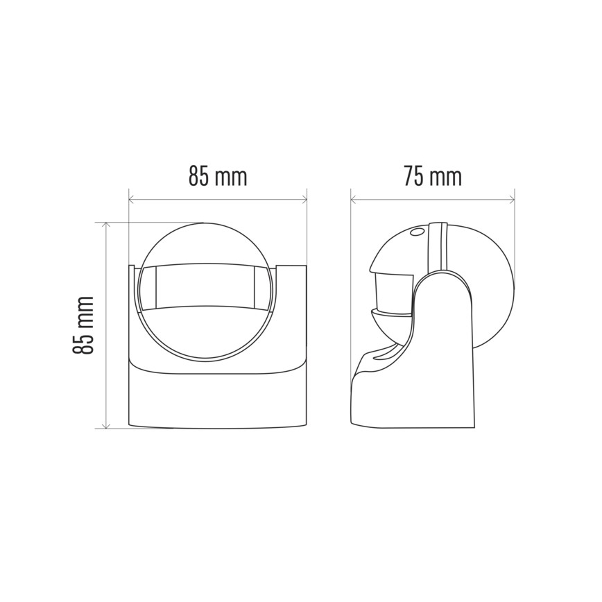 Outdoor motion sensor PIR B 180° 1200W/230V IP44 black