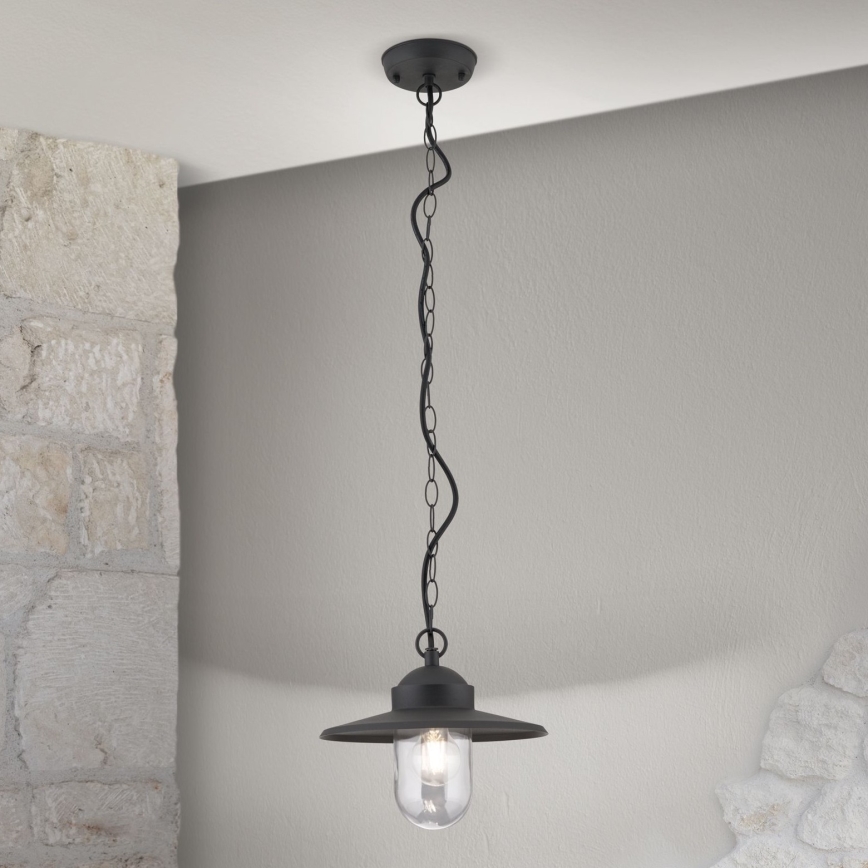 Outdoor pendant light EDWARD 1xE27/60W/230V IP44 black