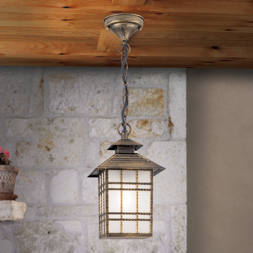 Outdoor pendant light KIKO 1xE27/11W/230V IP44 bronze/patina