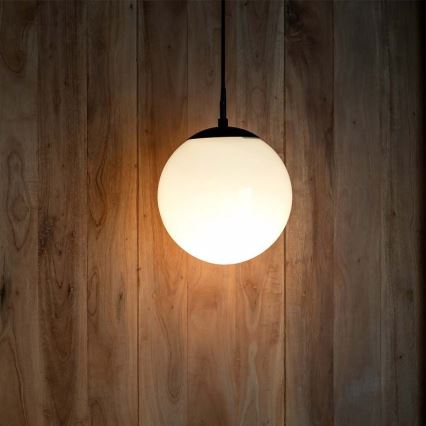 Outdoor pendant light on cable 1x E27/60W/230V Ø 20 cm IP44 black