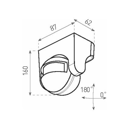 Outdoor PIR Motion Sensor 1200W/230V IP44 Black