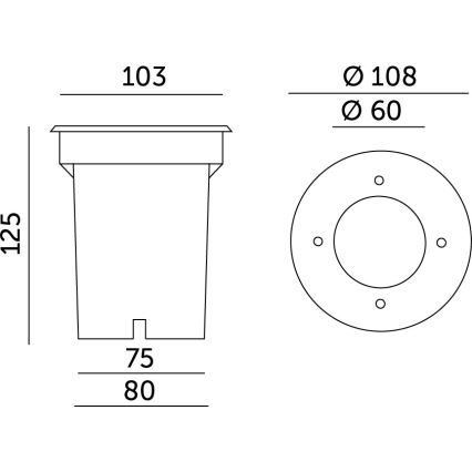 Outdoor recessed light ENTRADA2 1xGU10/50W/230V IP65