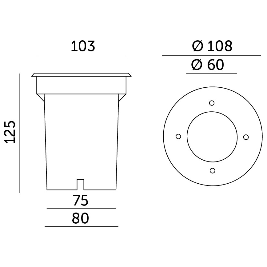 Outdoor recessed light ENTRADA2 1xGU10/50W/230V IP65