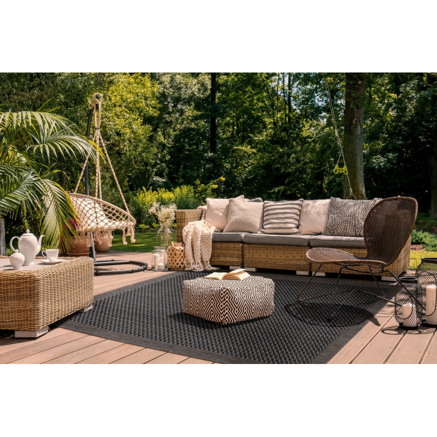 Outdoor rug EXPRESS NEW OUTDOOR 120x160 cm anthracite/brown
