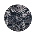 Outdoor rug JUNGLE 135 cm black/white/leaf pattern