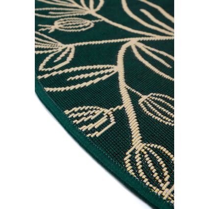 Outdoor rug JUNGLE 135 cm green/leaf pattern