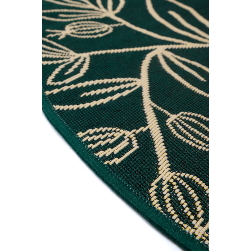 Outdoor rug JUNGLE 135 cm green/leaf pattern