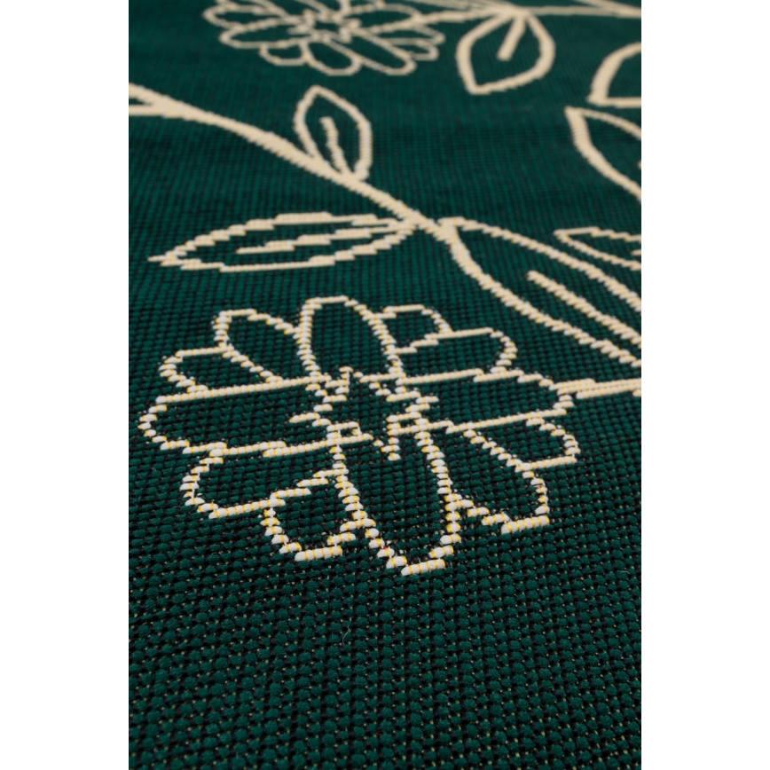 Outdoor rug JUNGLE 135 cm green/leaf pattern