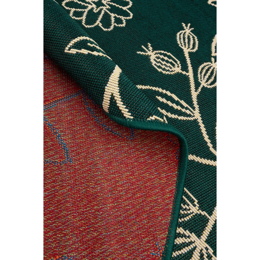 Outdoor rug JUNGLE 135 cm green/leaf pattern