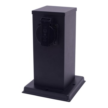 Outdoor socket column 1Z SCHUKO 230V IP44 20 cm black
