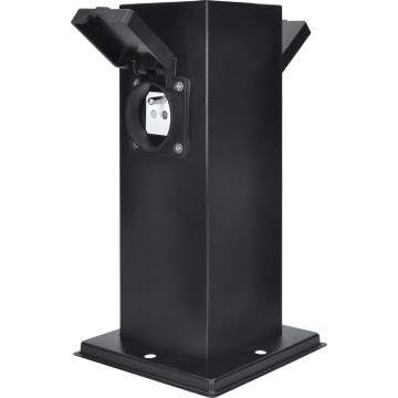Outdoor socket column 2Z 230V IP44 black angular