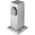 Outdoor socket column 2Z 230V IP44 matte chrome angular