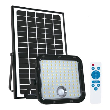 Outdoor solar floodlight with a sensor LED/30W/6,4V 4000K IP65 + remote control