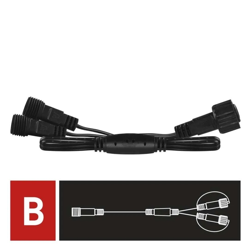 Outdoor splitter cable for connecting string lights, 0.5 m, IP44