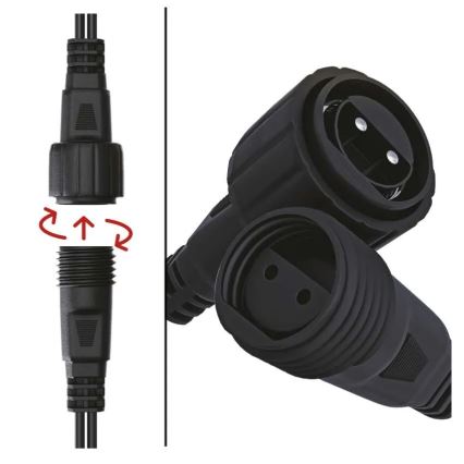 Outdoor splitter cable for connecting string lights, 0.5 m, IP44